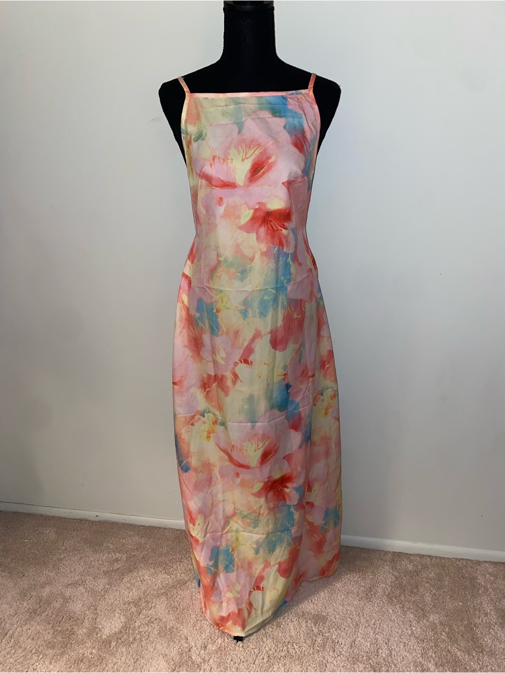 Spaghetti Strap Backless Maxi Slip Dress